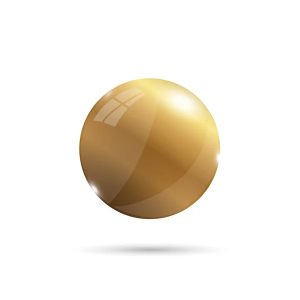 Gold 3d sphere illustration — Stock Vector