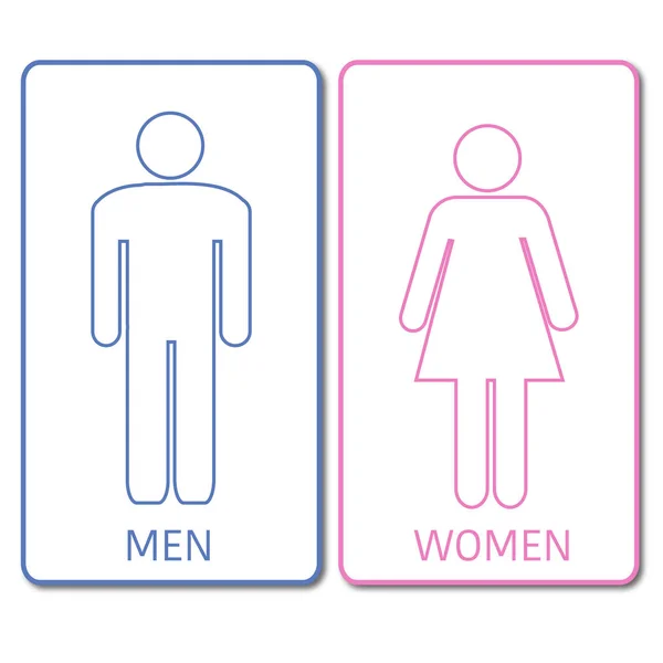 Blue en Pink toiletten teken — Stockvector