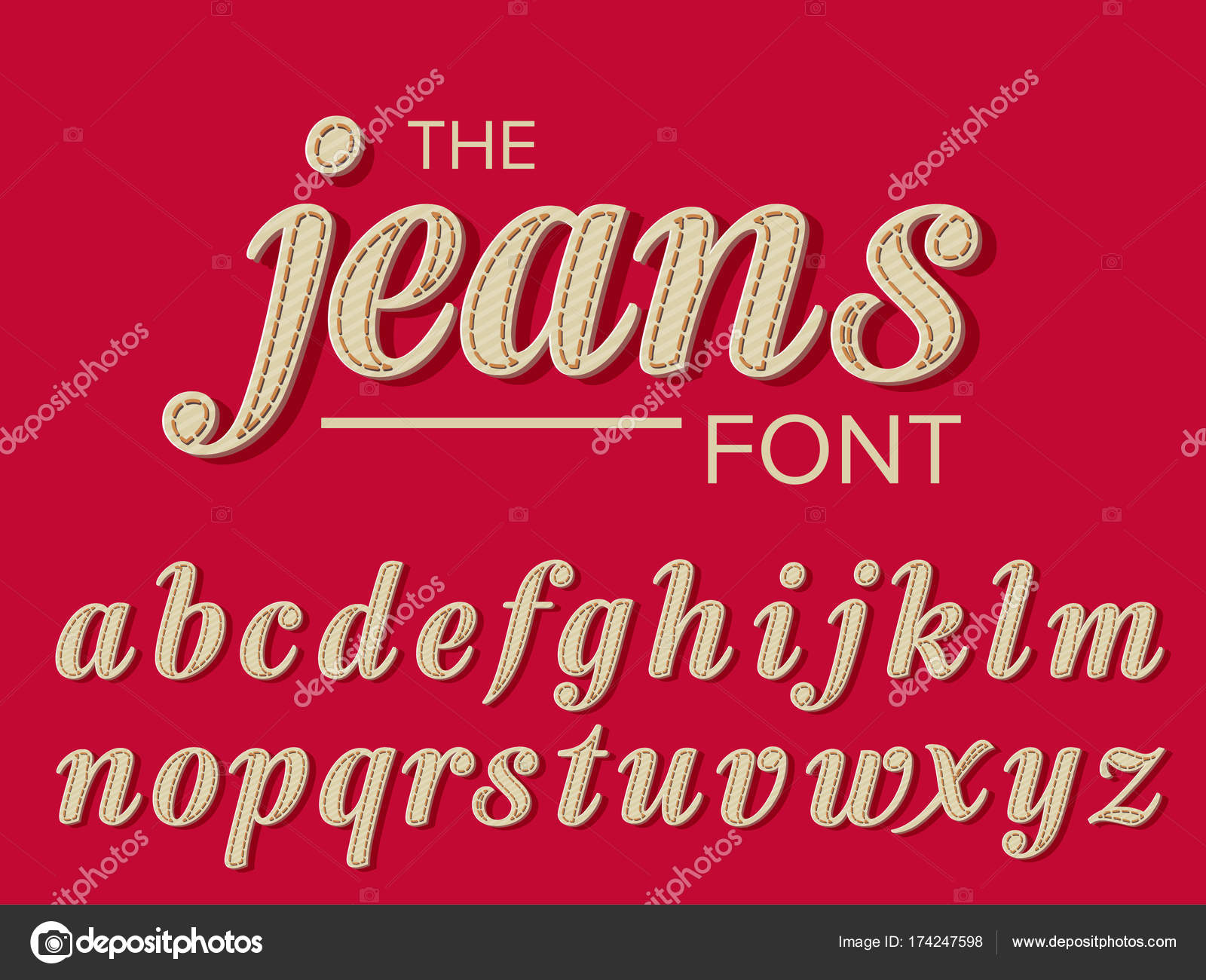 Jeans letra con alfabeto — Vector de stock © lepusinensis 174247598