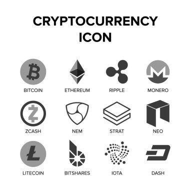 Cryptocurrency simge seti 