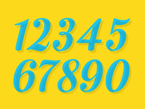 Кольорові цифри на жовтому — стоковий вектор