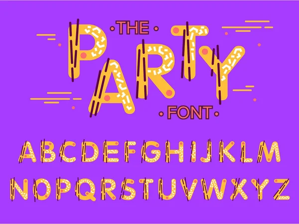 Utformningen av fest med alfabetet — Stock vektor