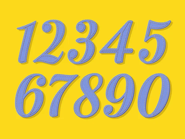Кольорові цифри на жовтому фоні — стоковий вектор