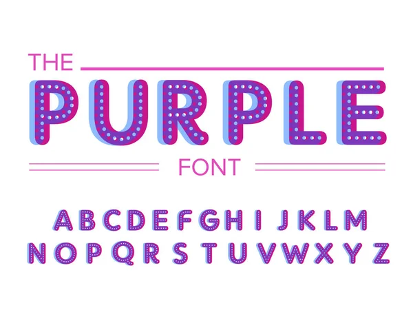 Diseño de letra púrpura con alfabeto — Vector de stock