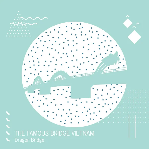 Drachenbrücke, Vietnam — Stockvektor
