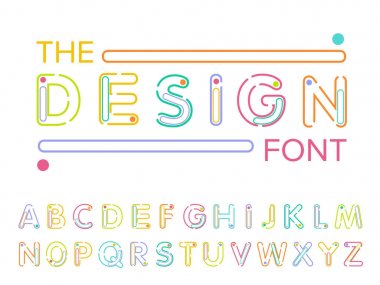 Vektör modern stilize yazı tipi ve alfabe