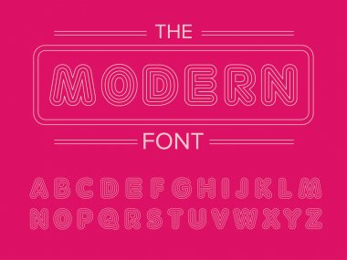 Vektör modern stilize yazı tipi ve alfabe