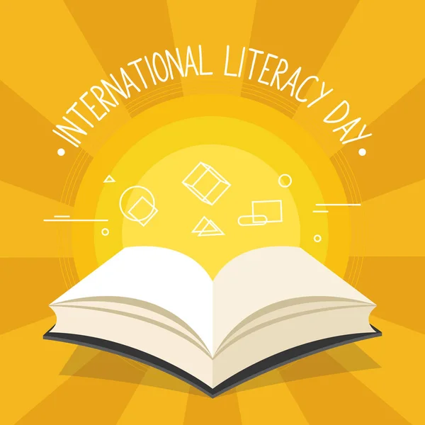 Vektoros Illusztráció Könyv International Literacy Day — Stock Vector