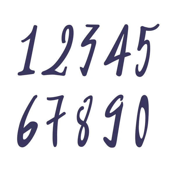 Набір Десяти Чисел Утворюють Від Нуля Дев Яти Число Плоский — стоковий вектор
