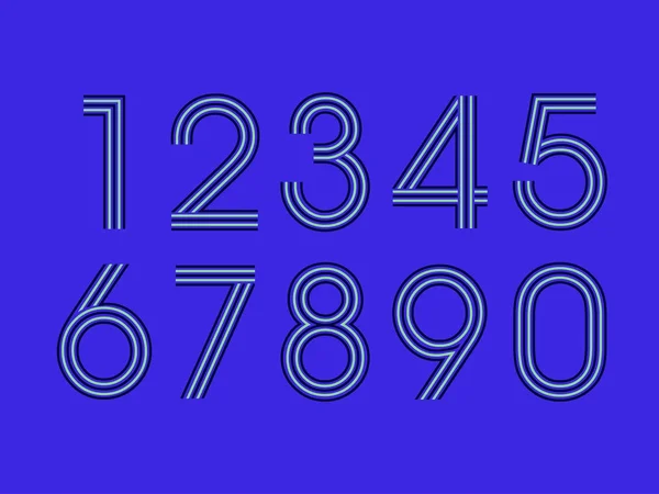 Набор Десяти Чисел Образуют Нуля Девяти Номер Плоский Дизайн — стоковый вектор