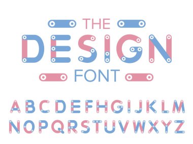 Vektör modern stilize yazı tipi ve alfabe