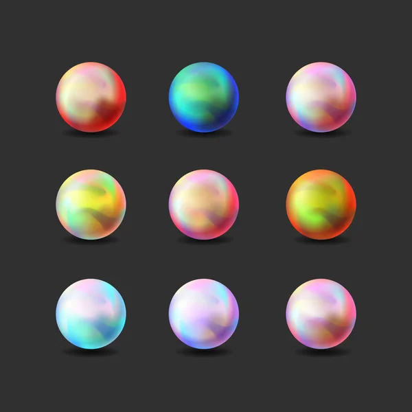 色とりどりの真珠のセット 株式ベクトル図 — ストックベクタ