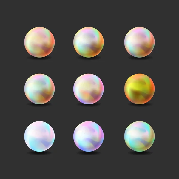 色とりどりの真珠のセット 株式ベクトル図 — ストックベクタ
