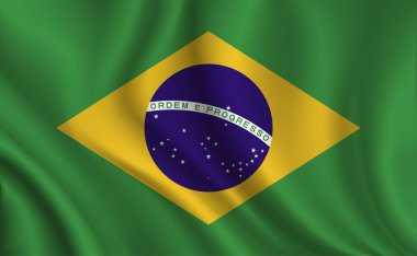 Brezilya bayrak arka plan, yakın çekim