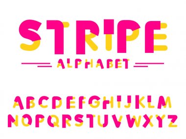 Vektör modern stilize yazı tipi ve alfabe