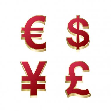 Dizi bize Doları, Euro, İngiltere Pound, Japon yeni app simgesi veya Web sitesi için