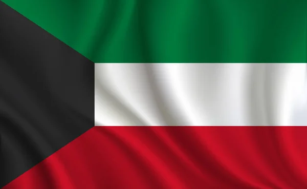 Fondo Bandera Kuwait Primer Plano — Archivo Imágenes Vectoriales