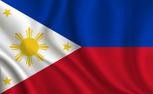 Filippinernas Flagga Bakgrund Närbild — Stock vektor