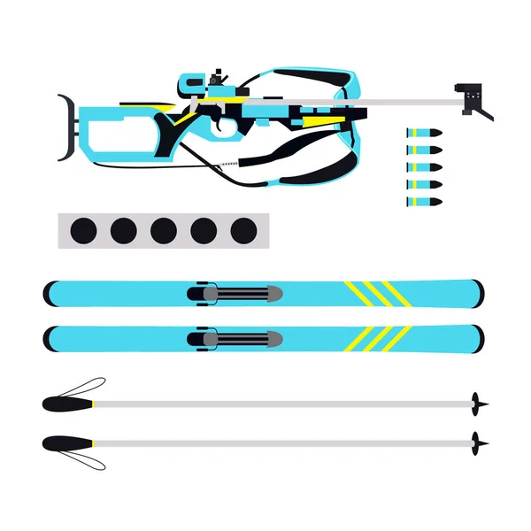 Werkzeuge Des Wintersport Biathlons — Stockvektor