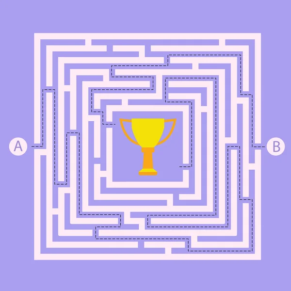 Labyrinthe Forme Élément Conception Deux Entrées Deux Façons Obtenir Une — Image vectorielle