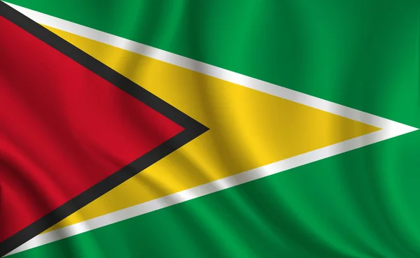 Guyanas Flagga Bakgrund Närbild — Stock vektor