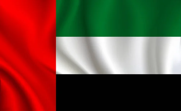 Fondo Bandera Los Emiratos Árabes Unidos Primer Plano — Archivo Imágenes Vectoriales