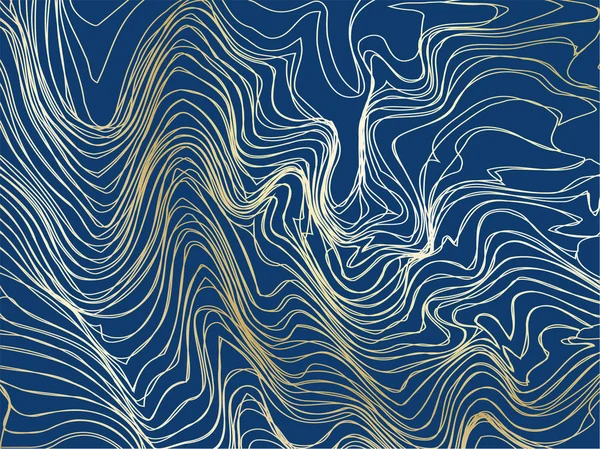 Gold Wave Line Bakgrund Abstrakt Konstnärliga Våg Marmor Bakgrund — Stock vektor