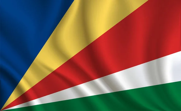 Seychellen Flagge Hintergrund Nahaufnahme — Stockvektor