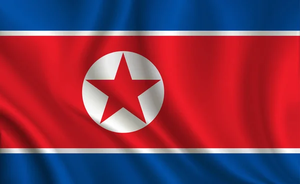 Fondo Bandera Corea Del Norte Primer Plano — Archivo Imágenes Vectoriales