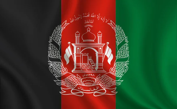 Afghanistan Flagga Bakgrund Närbild — Stock vektor