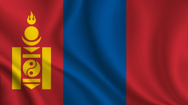 Bandeira Mongólia Fundo Close —  Vetores de Stock