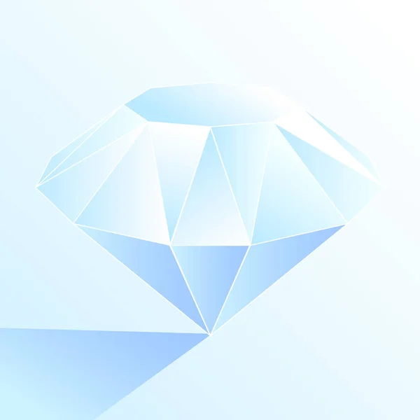 Icono Vector Diamante Azul Claro — Vector de stock