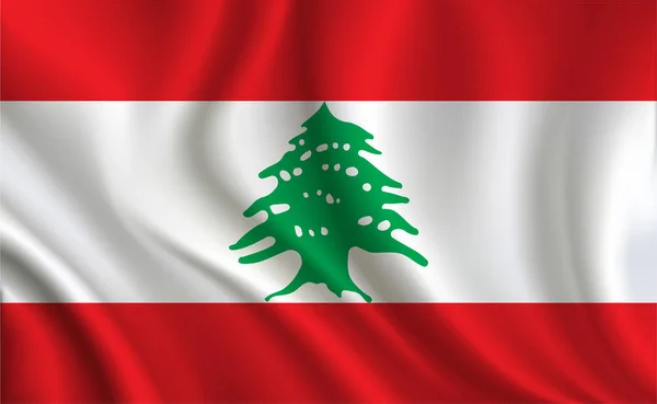 Fondo Bandera Del Líbano Primer Plano — Vector de stock