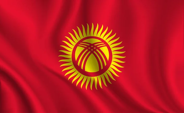 Kirgizisztán Zászló Háttérben Közelről — Stock Vector