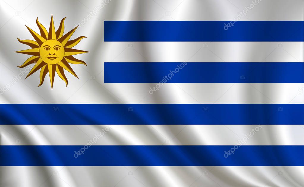 Uruguay flag background,close up