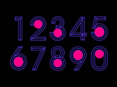 Retro tarzı numara siyah arka plan üzerine ayarla