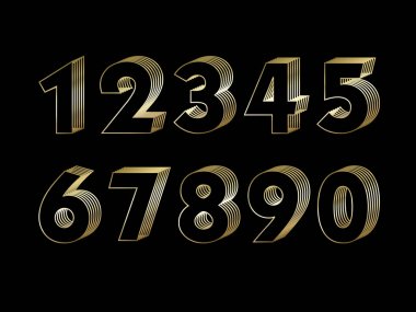 Retro tarzı numara siyah arka plan üzerine ayarla