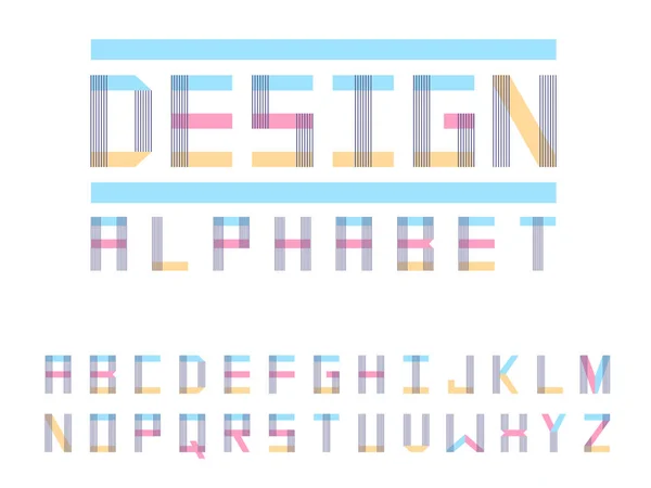 Set Kleur Lettertype Brief Met Alfabet — Stockvector