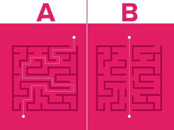 Два лабиринта формы элемент дизайна в розовом цвете
