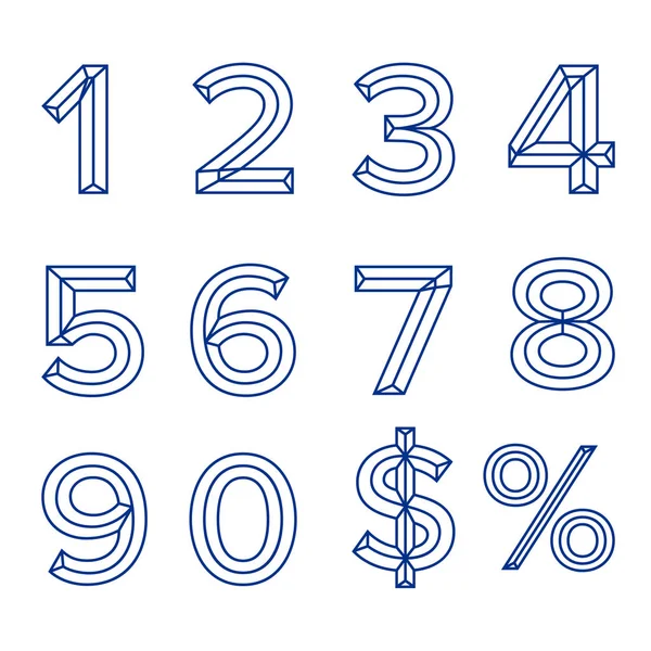 Conjunto Números Dólar Signos Porcentuales Sobre Fondo Blanco — Archivo Imágenes Vectoriales