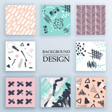 Arka planlar ile modaya uygun bir tasarım kümesi. Kapakları, fiş, posterler, el ilanları ve afiş tasarımları için geçerli.