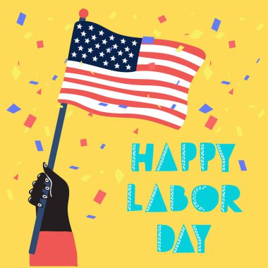 Mutlu İşçi Bayramı arka plan tasarımı, vektör çizim.