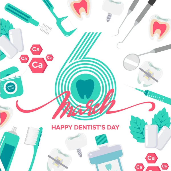 Φόντο Ημέρα Ευτυχισμένη Οδοντιάτρου — Διανυσματικό Αρχείο
