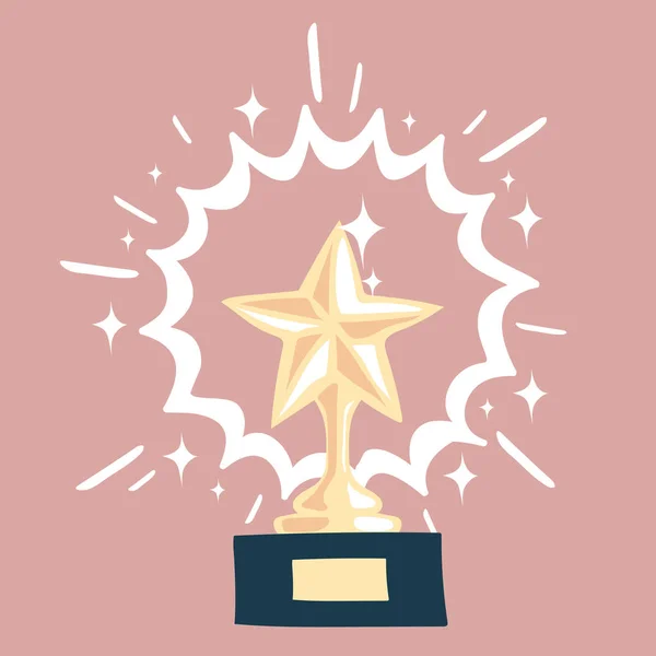 Trophy Cup Award Vector Icon Flat Style — Stock Vector