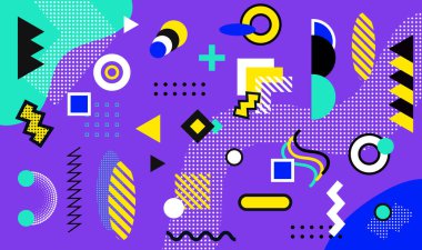 memphis desen vektör illüstrasyonu