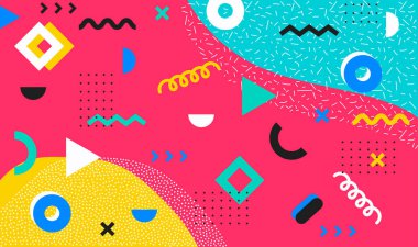 memphis desen vektör illüstrasyonu