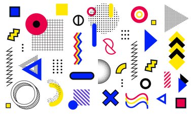 memphis desen vektör illüstrasyonu