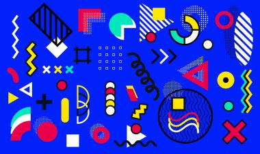 memphis desen vektör illüstrasyonu