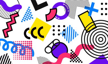 memphis desen vektör illüstrasyonu