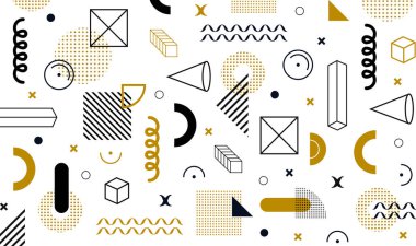 memphis desen vektör illüstrasyonu